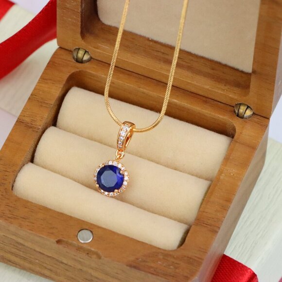 "Deep Purple Crystal Pendant with Sparkling Accents in Rose Gold, XPPT1459 - Picture 7 of 13